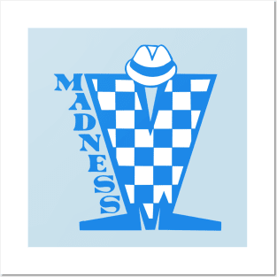 Madness HD Checkerboard Blue & White Posters and Art